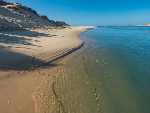 Utsikt Över Praia Das Furnas Gyllene Sandstrand Med Turkost Vatten — Stockfoto