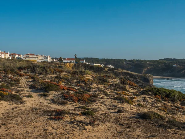 View Zambujeira Mar Sea Shore Ocean Waves Cliffs Sand Dunes — Stock Photo, Image