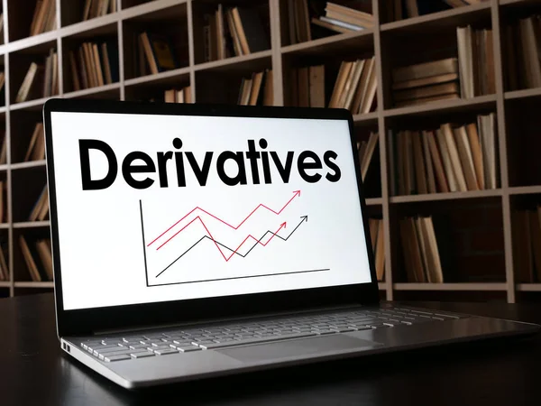 I derivati sono visualizzati nella foto aziendale utilizzando il testo — Foto Stock