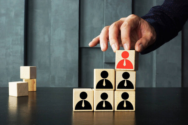 Corporate level strategy is shown on the conceptual business photo using the text