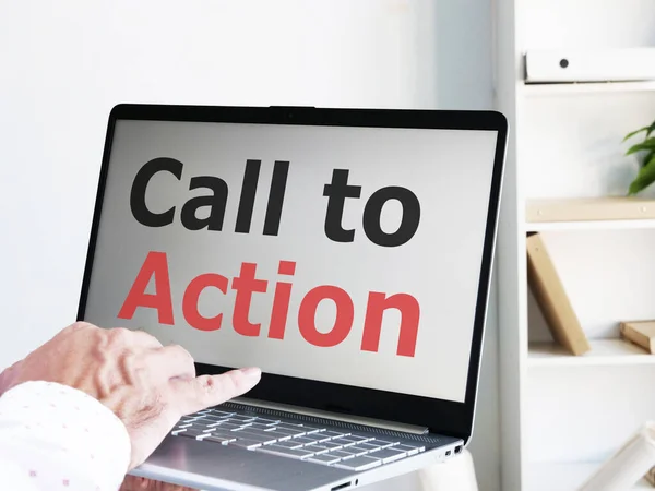 Call to Action CTA viene visualizzato nella foto aziendale utilizzando il testo — Foto Stock