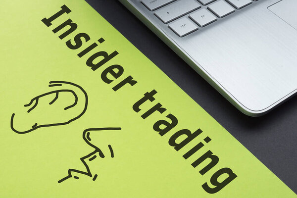 Insider trading is shown on a conceptual business photo