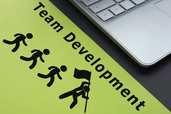 Team Development Visas Ett Foto Med Hjälp Texten — Stockfoto