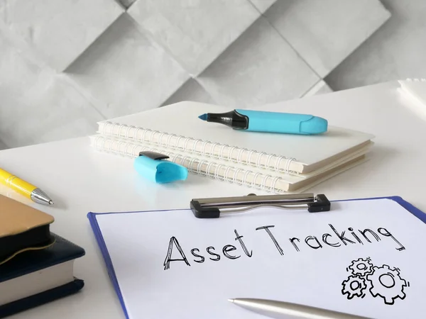 Asset Tracking Shown Photo Using Text — Stock Photo, Image