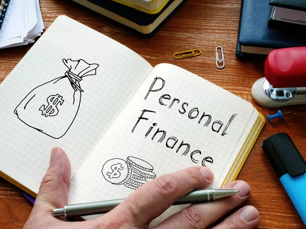Finanças Pessoais Mostrado Uma Foto Usando Texto — Fotografia de Stock