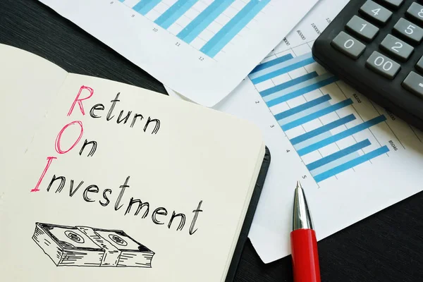 Return Investment Roi Viene Visualizzato Una Foto Utilizzando Testo — Foto Stock