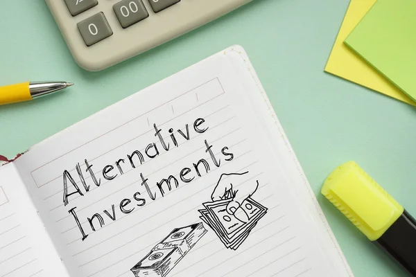 Alternatywne Inwestycje Pokazane Zdjęciu Pomocą Tekstu — Zdjęcie stockowe