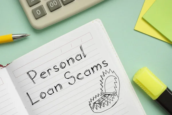 Personal Loan Scams are shown on a photo using the text
