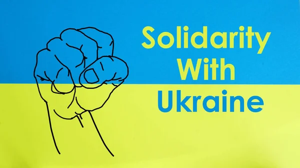 Solidaritet Med Ukraina Visas Ett Foto Med Hjälp Text Och — Stockfoto