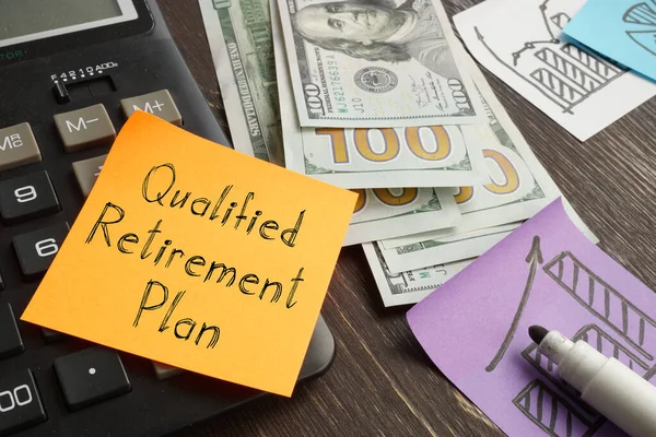 Qualified Retirement Plan is shown on the photo using the text — Stock Photo, Image