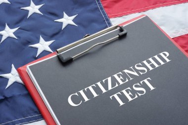 Citizenship Test is shown on a photo using the text