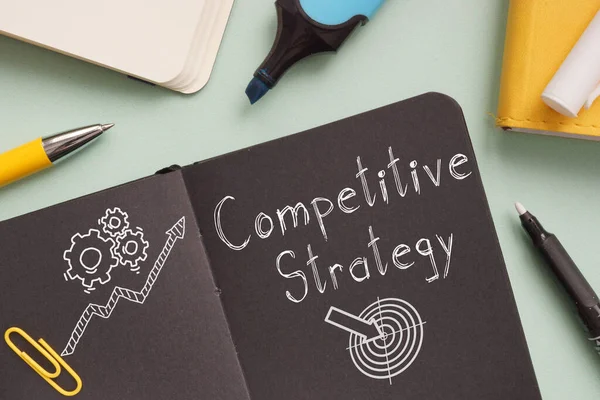 Competitive Strategy Shown Photo Using Text — Zdjęcie stockowe