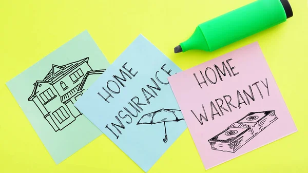 Home Insurance Home Warranty Shown Photo Using Text — Φωτογραφία Αρχείου