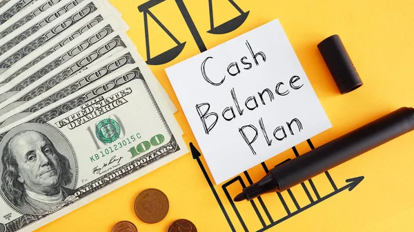 Cash Balance Plan Money Shown Photo Using Text — 图库照片