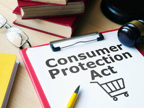 Ley Protección Del Consumidor Muestra Utilizando Texto —  Fotos de Stock