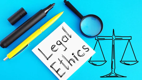 Legal Ethics Shown Using Text Picture Scales —  Fotos de Stock