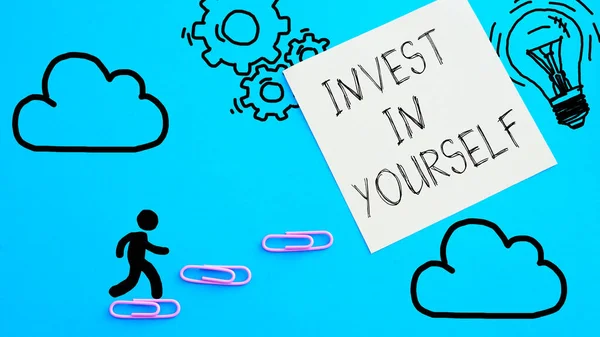 Investeren Jezelf Wordt Getoond Met Behulp Van Een Tekst — Stockfoto