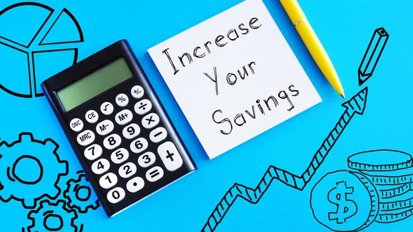 Increase Your Savings Shown Using Text — Stock Fotó