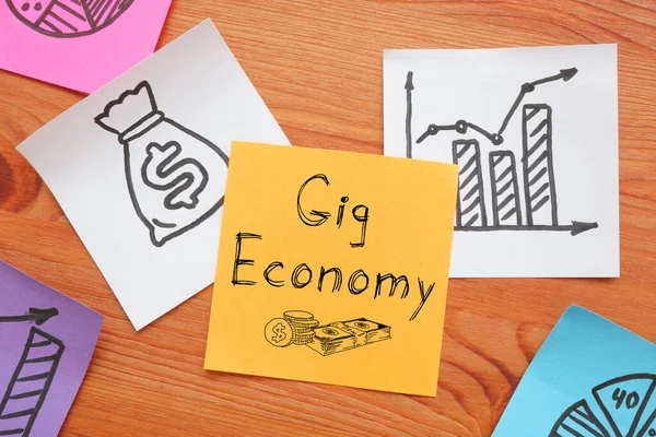Gig Economy Показаний Допомогою Тексту — стокове фото