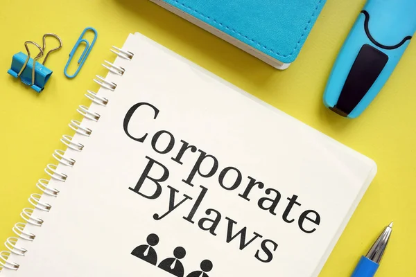 Corporate Bylaws Shown Using Text — стокове фото