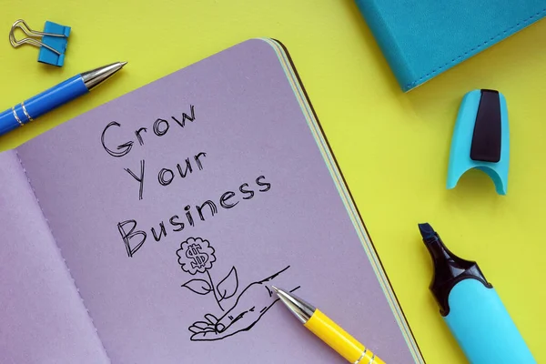 Grow your business is shown using the text — Zdjęcie stockowe