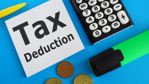 Tax Deduction Shown Using Text — Stockfoto