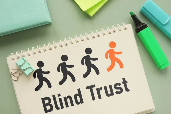 Blind Trust Egy Szöveggel Jelenik Meg — Stock Fotó