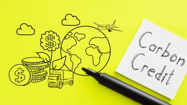 Karbon Kredi bir metin kullanılarak gösterilir