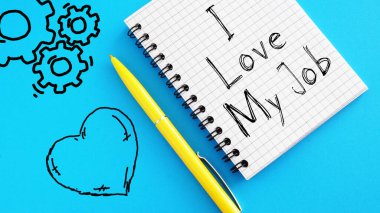 I Love My Job bir metin kullanılarak gösteriliyor