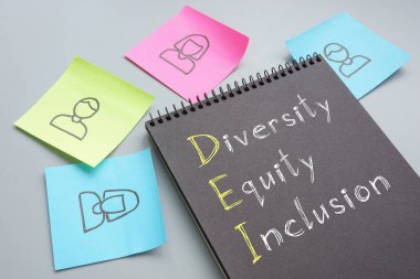 Çeşitlilik, Equity, Inclusion DEI bir metin kullanılarak gösterilir