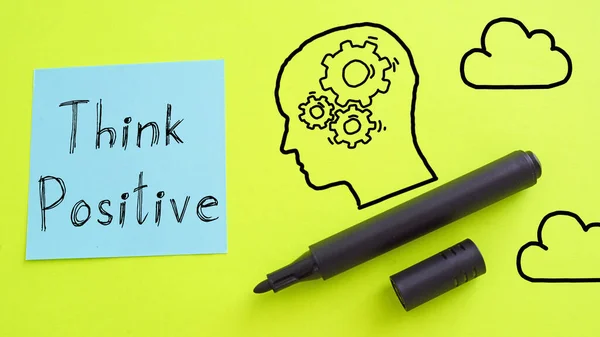 Think Positive Shown Using Text — Stock Photo, Image