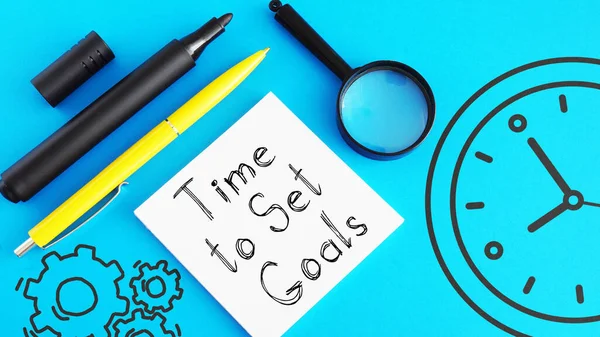 Time Set Goals Muestra Usando Texto — Foto de Stock
