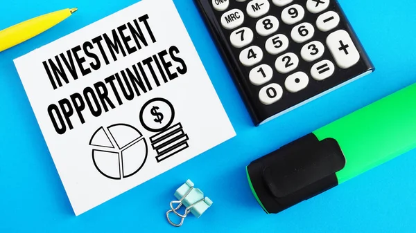 Les Opportunités Investissement Sont Présentées Utilisant Texte — Photo