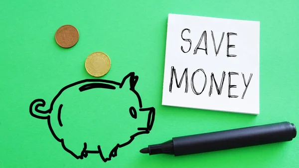 Risparmiare Denaro Viene Mostrato Utilizzando Testo — Foto Stock