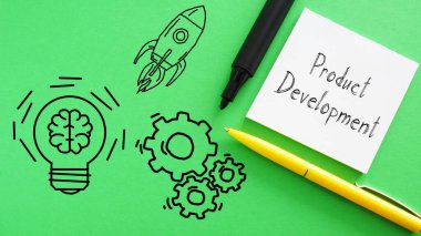 Ürün geliştirme bir metin kullanılarak gösterilir