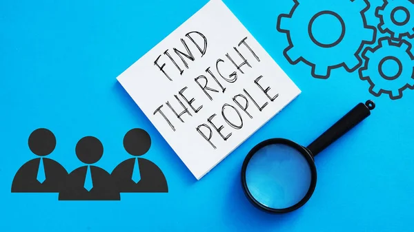 Find the right people is shown using a text