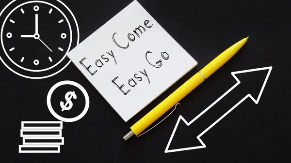 Easy Come Easy Mostrado Usando Texto — Fotografia de Stock