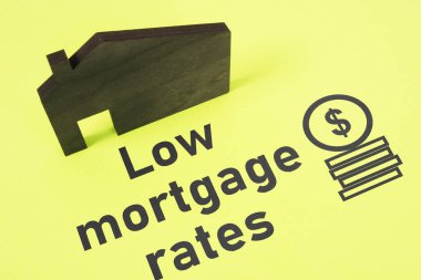 Düşük mortgage oranları bir metin kullanılarak gösterilir