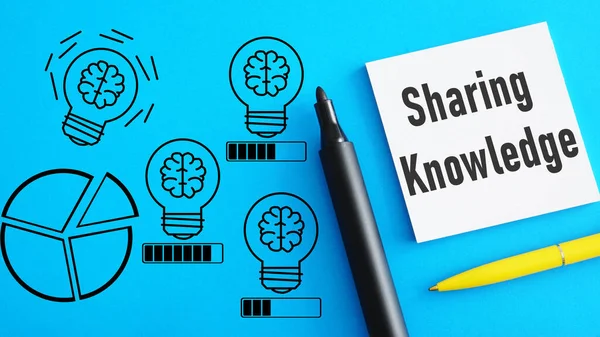 Sharing Knowledge Shown Using Text — Fotografia de Stock