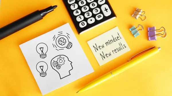 New Mindset New Results Shown Using Text — Stock Photo, Image
