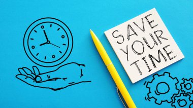 Zaman Kaydet bir metin kullanılarak gösterilir