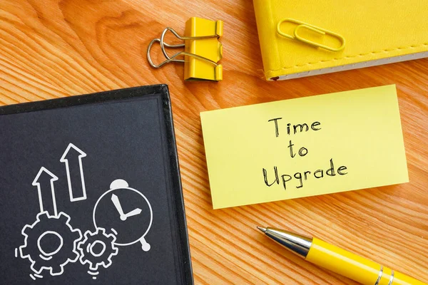 Time Upgrade Shown Using Text — Foto Stock