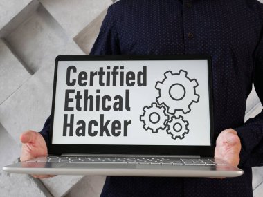 Etik hackleme ve sertifikalı etik hacker bir metin kullanılarak gösteriliyor