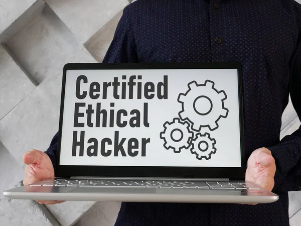 Ethical hacking and certified ethical hacker are shown using a text