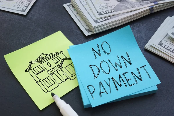 Home Mortgage No Down Payment is shown using a text