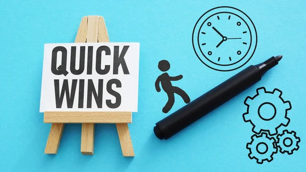 Quick Wins Shown Using Text — Fotografia de Stock