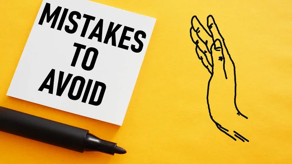 Mistakes Avoid Shown Using Text — Foto de Stock