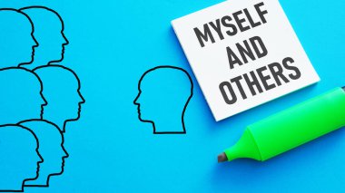 Myself and others are shown using a text