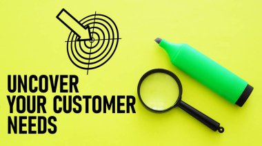 Uncover your customer needs is shown using a text