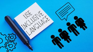 Use inclusive language is shown using a text